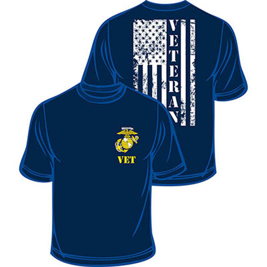 US MARINES VET Flag Tee - Blue