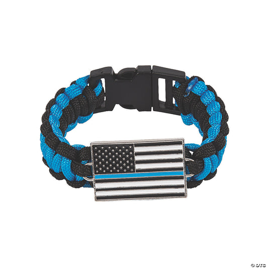 Thin Blue Line US Flag Paracord Bracelet