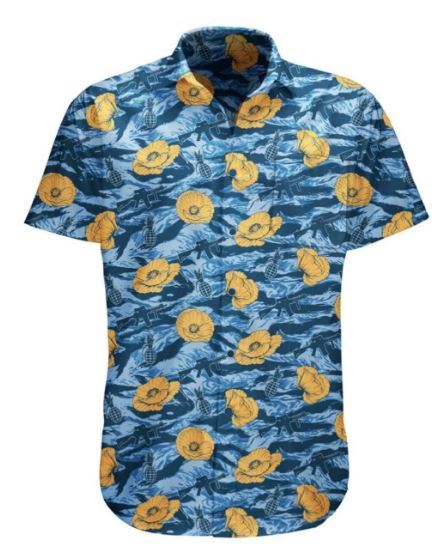 SavTac Tiger Stripe Blue Button-Up