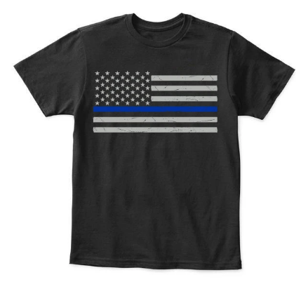 Youth Thin Blue Line US Flag T-Shirt